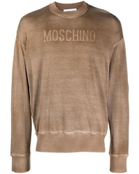 braunes bedrucktes Sweatshirt von Moschino