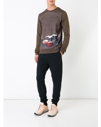 braunes bedrucktes Sweatshirt von Yoshiokubo