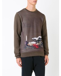 braunes bedrucktes Sweatshirt von Yoshiokubo