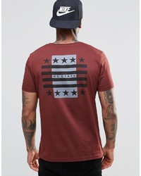 braunes bedrucktes T-Shirt mit einem Rundhalsausschnitt von Asos