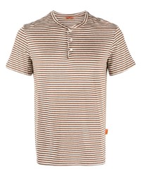 braunes bedrucktes T-Shirt mit einem Rundhalsausschnitt von Barena