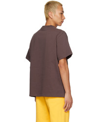 braunes bedrucktes T-Shirt mit einem Rundhalsausschnitt von Jacquemus