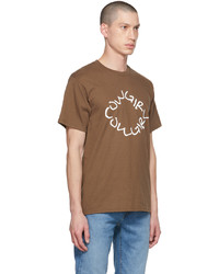 braunes bedrucktes T-Shirt mit einem Rundhalsausschnitt von Cowgirl Blue Co