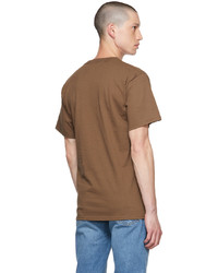 braunes bedrucktes T-Shirt mit einem Rundhalsausschnitt von Cowgirl Blue Co