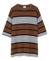 braunes bedrucktes T-Shirt mit einem Rundhalsausschnitt von Burberry