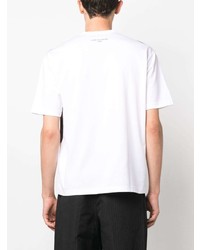 braunes bedrucktes T-Shirt mit einem Rundhalsausschnitt von Comme des Garcons Homme