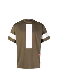 braunes bedrucktes T-Shirt mit einem Rundhalsausschnitt von Damir Doma