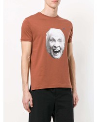 braunes bedrucktes T-Shirt mit einem Rundhalsausschnitt von Vivienne Westwood