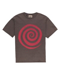 braunes bedrucktes T-Shirt mit einem Rundhalsausschnitt von GALLERY DEPT.