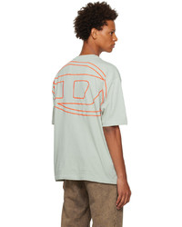 braunes bedrucktes T-Shirt mit einem Rundhalsausschnitt von Diesel