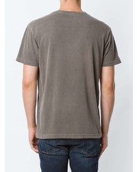 braunes bedrucktes T-Shirt mit einem Rundhalsausschnitt von OSKLEN