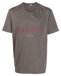 braunes bedrucktes T-Shirt mit einem Rundhalsausschnitt von Isabel Marant