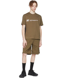 braunes bedrucktes T-Shirt mit einem Rundhalsausschnitt von AFFXWRKS