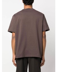 braunes bedrucktes T-Shirt mit einem Rundhalsausschnitt von Jacquemus