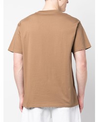 braunes bedrucktes T-Shirt mit einem Rundhalsausschnitt von Carhartt WIP