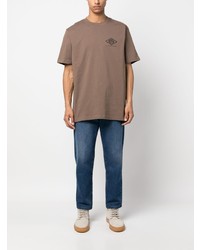 braunes bedrucktes T-Shirt mit einem Rundhalsausschnitt von Filson