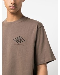 braunes bedrucktes T-Shirt mit einem Rundhalsausschnitt von Filson