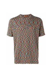 braunes bedrucktes T-Shirt mit einem Rundhalsausschnitt von Missoni