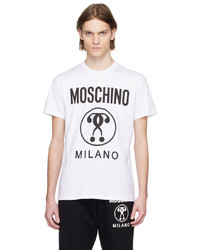 braunes bedrucktes T-Shirt mit einem Rundhalsausschnitt von Moschino