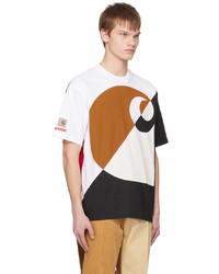 braunes bedrucktes T-Shirt mit einem Rundhalsausschnitt von Marni