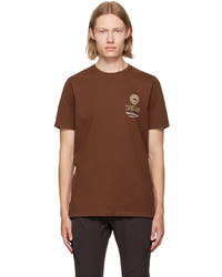 braunes bedrucktes T-Shirt mit einem Rundhalsausschnitt von Nike