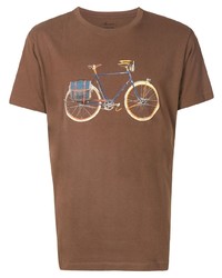 braunes bedrucktes T-Shirt mit einem Rundhalsausschnitt von OSKLEN