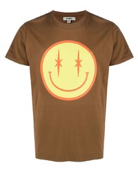 braunes bedrucktes T-Shirt mit einem Rundhalsausschnitt von Phipps