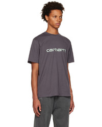braunes bedrucktes T-Shirt mit einem Rundhalsausschnitt von CARHARTT WORK IN PROGRESS