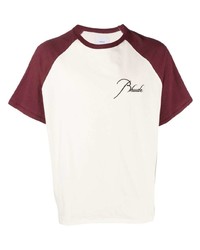 braunes bedrucktes T-Shirt mit einem Rundhalsausschnitt von Rhude