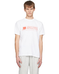 braunes bedrucktes T-Shirt mit einem Rundhalsausschnitt von Sporty & Rich