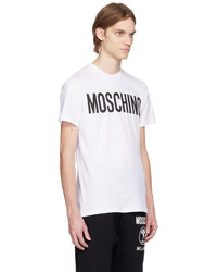 braunes bedrucktes T-Shirt mit einem Rundhalsausschnitt von Moschino