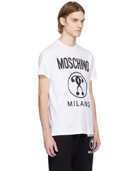 braunes bedrucktes T-Shirt mit einem Rundhalsausschnitt von Moschino