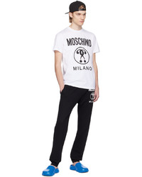 braunes bedrucktes T-Shirt mit einem Rundhalsausschnitt von Moschino