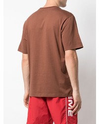 braunes besticktes T-Shirt mit einem Rundhalsausschnitt von Supreme