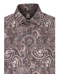 braunes Businesshemd mit Paisley-Muster von Jacques Britt