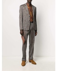 braunes Businesshemd mit Paisley-Muster von Etro