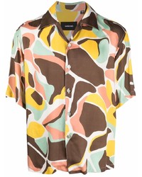 braunes Camouflage Kurzarmhemd von Costumein