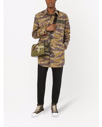 braunes Camouflage Langarmhemd von Dolce & Gabbana