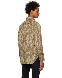 braunes Camouflage Langarmhemd von Tom Ford