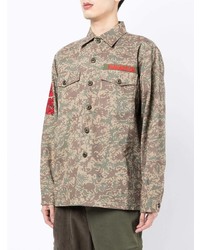 braunes Camouflage Langarmhemd von Maharishi