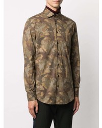 braunes Camouflage Langarmhemd von Etro