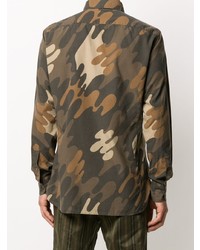 braunes Camouflage Langarmhemd von Tom Ford