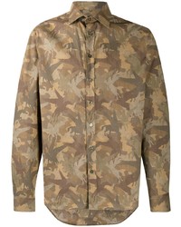 braunes Camouflage Langarmhemd von Etro