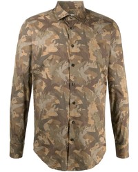 braunes Camouflage Langarmhemd von Etro