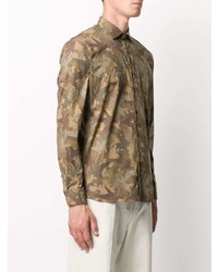 braunes Camouflage Langarmhemd von Etro