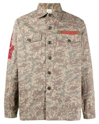 braunes Camouflage Langarmhemd von Maharishi