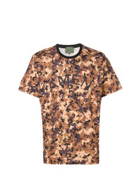 braunes Camouflage T-Shirt mit einem Rundhalsausschnitt von Amen