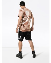 braunes Camouflage T-Shirt mit einem Rundhalsausschnitt von Mastermind Japan