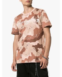 braunes Camouflage T-Shirt mit einem Rundhalsausschnitt von Mastermind Japan