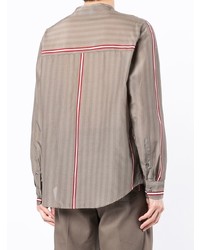 braunes Langarmhemd mit Chevron-Muster von Giorgio Armani